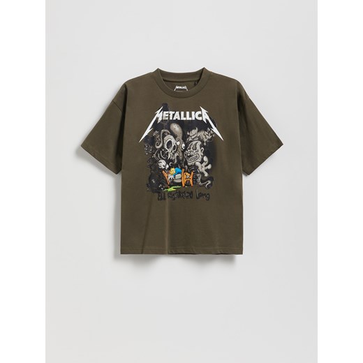 Reserved - T-shirt Metallica - zielony ze sklepu Reserved w kategorii T-shirty chłopięce - zdjęcie 185778180