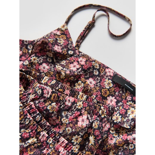 Reserved - Wzorzysta piżama dwuczęściowa - ciemnofioletowy Reserved XXL Reserved