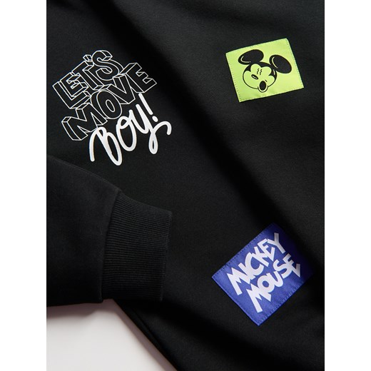 Reserved - Bluza Mickey Mouse z kapturem - czarny Reserved 152 (11 lat) Reserved