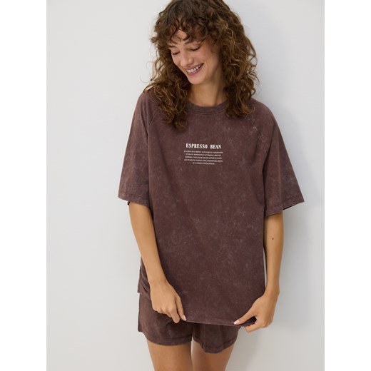 Reserved - Dwuczęściowa piżama - brązowy Reserved XL Reserved