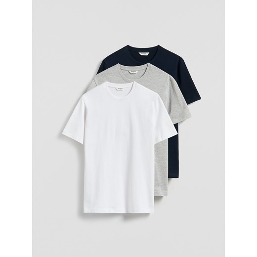 Reserved - T-shirt regular 3 pack - wielobarwny ze sklepu Reserved w kategorii T-shirty męskie - zdjęcie 185780780