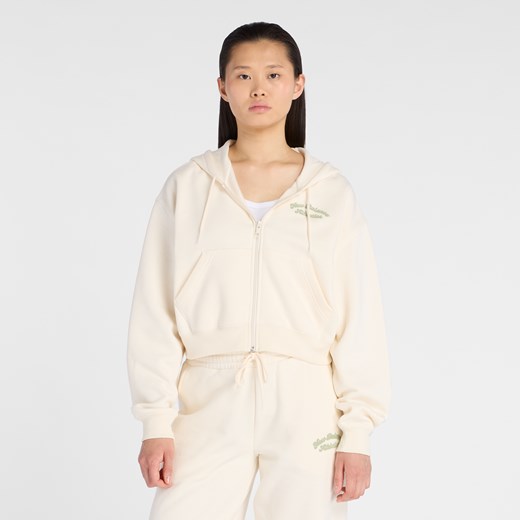 Bluza damska New Balance WJ53509PEF – beżowa ze sklepu New Balance Poland w kategorii Bluzy damskie - zdjęcie 185781102