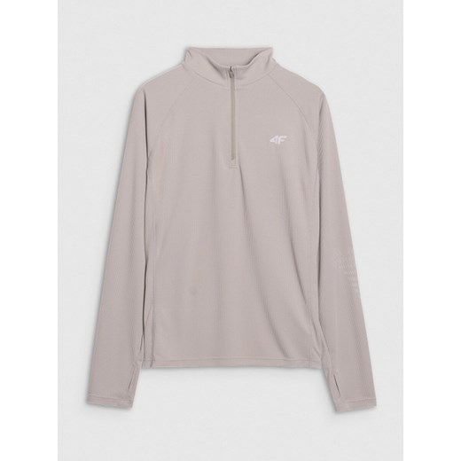 Męski longsleeve do biegania w terenie 4F 4FWSS25TFLOM327 - szary ze sklepu Sportstylestory.com w kategorii T-shirty męskie - zdjęcie 185784851