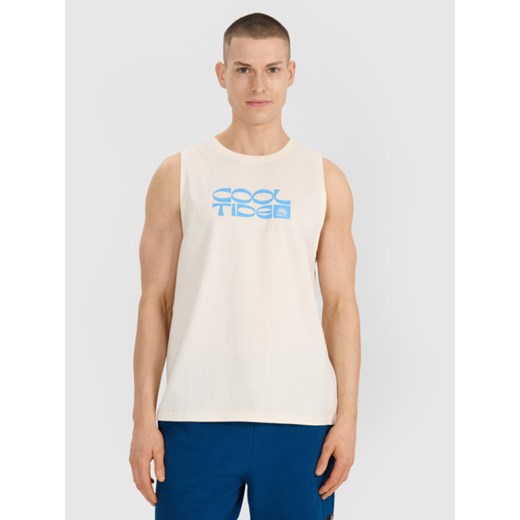 Męski top z nadrukiem 4F 4FWSS25TSLEM123 - beżowy ze sklepu Sportstylestory.com w kategorii T-shirty męskie - zdjęcie 185784860