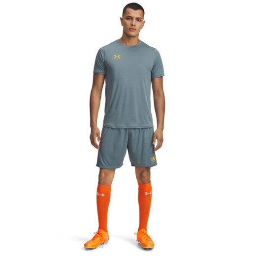 Męskie spodenki treningowe Under Armour UA M\'s Challenger Knit Short - niebieskie ze sklepu Sportstylestory.com w kategorii Spodenki męskie - zdjęcie 185785033