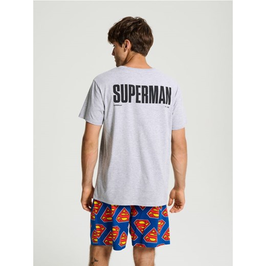 Sinsay - Piżama z domieszką wiskozy z nadrukiem na plecach Superman - wielobarwny ze sklepu Sinsay w kategorii Piżamy męskie - zdjęcie 185787100