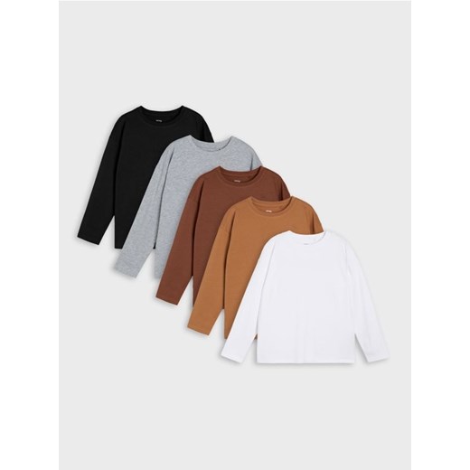 Sinsay - Koszulki z długimi rękawami 5 pack - biały Sinsay 116 (5-6 l) Sinsay