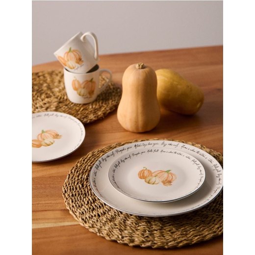 Sinsay - Talerze ceramiczne z nadrukiem dyni 2 pack - wielobarwny ze sklepu Sinsay w kategorii Dom - zdjęcie 185787324