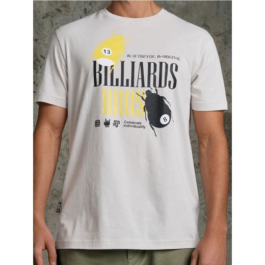 Sinsay - Koszulka z ozdobnym napisem - kremowy ze sklepu Sinsay w kategorii T-shirty męskie - zdjęcie 185787331