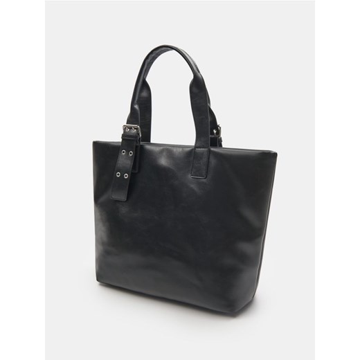 Sinsay - Torebka tote z imitacji skóry - czarny ze sklepu Sinsay w kategorii Torby Shopper bag - zdjęcie 185787383