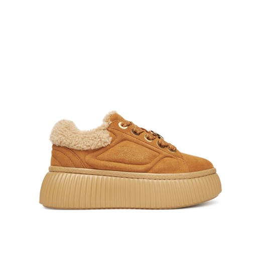 Sneakersy KARL LAGERFELD Kreeper Lo KL42312 Brązowy ze sklepu eobuwie.pl w kategorii Buty sportowe damskie - zdjęcie 185788883