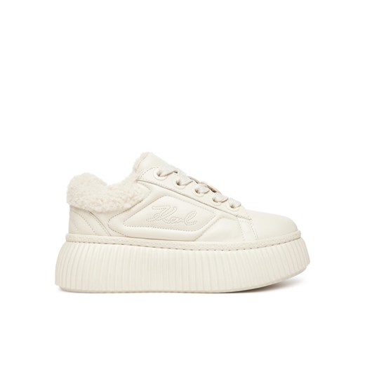 Sneakersy KARL LAGERFELD Kreeper Lo KL42312A Écru ze sklepu eobuwie.pl w kategorii Buty sportowe damskie - zdjęcie 185788892