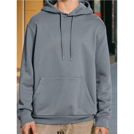 Sinsay - Bluza hoodie basic - niebieski ze sklepu Sinsay w kategorii Bluzy męskie - zdjęcie 185791002