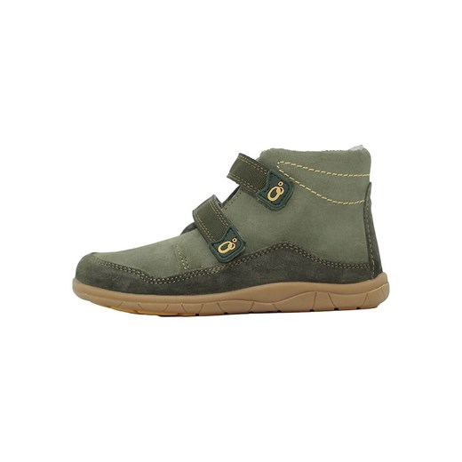lamino Skórzane buty w kolorze khaki do chodzenia na boso ze sklepu Limango Polska w kategorii Buty zimowe dziecięce - zdjęcie 185792470