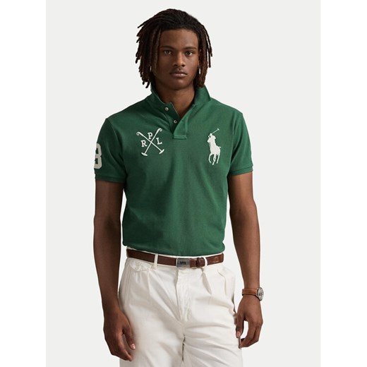 Polo Ralph Lauren Polo 710978082001 Zielony Custom Slim Fit ze sklepu MODIVO w kategorii T-shirty męskie - zdjęcie 185792803