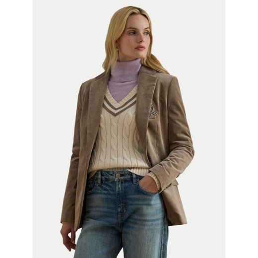 LAUREN RALPH LAUREN Marynarka 200956574003 Beżowy Regular Fit ze sklepu MODIVO w kategorii Marynarki damskie - zdjęcie 185792833