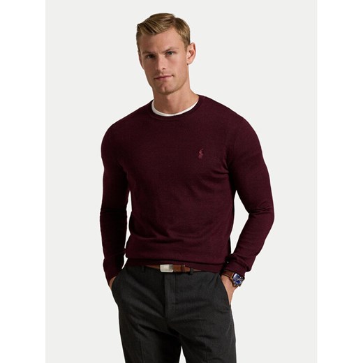 Polo Ralph Lauren Sweter 710946143005 Bordowy Slim Fit ze sklepu MODIVO w kategorii Swetry męskie - zdjęcie 185792901