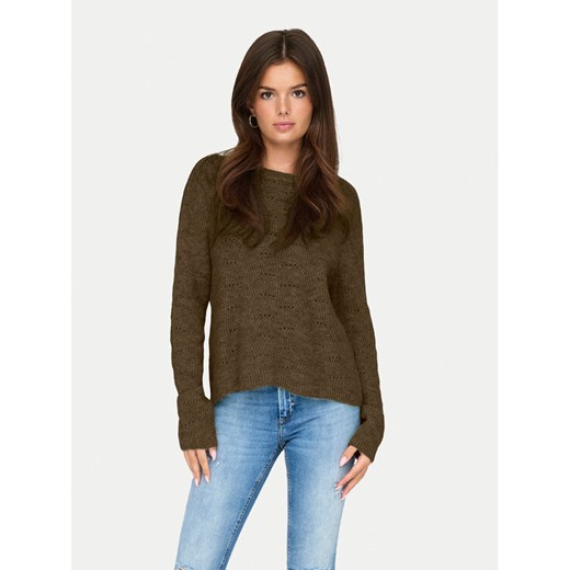 ONLY Sweter 15234745 Brązowy Regular Fit ze sklepu MODIVO w kategorii Swetry damskie - zdjęcie 185792983