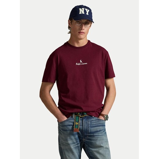 Polo Ralph Lauren T-Shirt 710981370007 Bordowy Classic Fit ze sklepu MODIVO w kategorii T-shirty męskie - zdjęcie 185792990