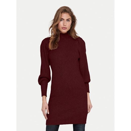ONLY Sukienka dzianinowa Katia 15232502 Bordowy Comfort Fit ze sklepu MODIVO w kategorii Sukienki - zdjęcie 185793061