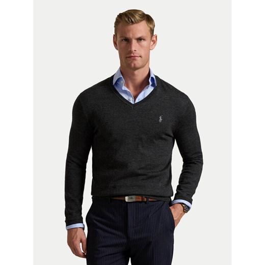 Polo Ralph Lauren Sweter 710946142003 Szary Slim Fit ze sklepu MODIVO w kategorii Swetry męskie - zdjęcie 185793081