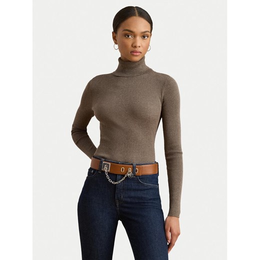 LAUREN RALPH LAUREN Golf 200643398072 Brązowy Slim Fit ze sklepu MODIVO w kategorii Swetry damskie - zdjęcie 185793113