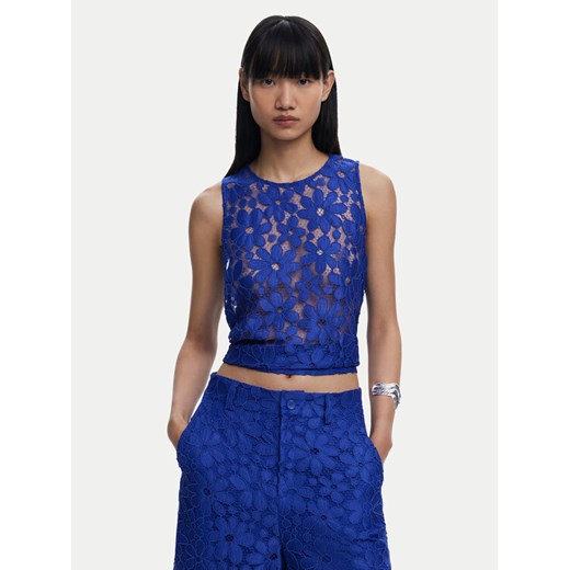 Desigual Top Tanatos 25SWBW25 Niebieski Slim Fit ze sklepu MODIVO w kategorii Bluzki damskie - zdjęcie 185794724