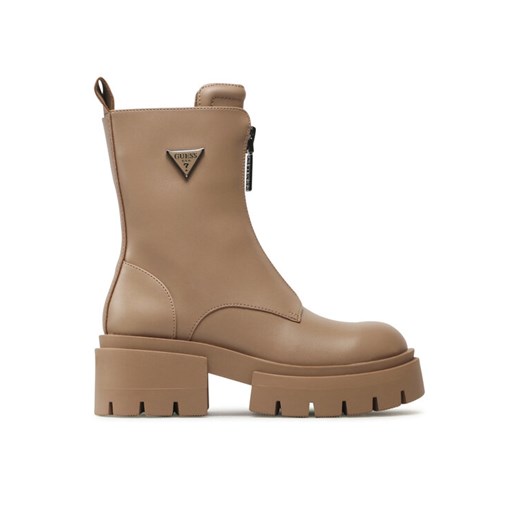 Guess Botki Leila FL8LEI ELE10 Beżowy ze sklepu MODIVO w kategorii Workery damskie - zdjęcie 185797120