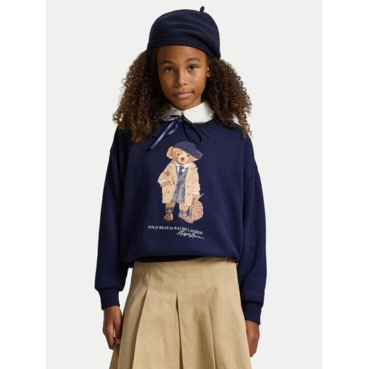 Polo Ralph Lauren Bluza 313979037001 Granatowy Boxy Fit ze sklepu MODIVO w kategorii Bluzy dziewczęce - zdjęcie 185797132