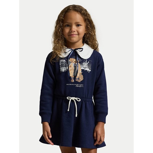 Polo Ralph Lauren Sukienka dzianinowa 312979035001 Granatowy Regular Fit ze sklepu MODIVO w kategorii Sukienki dziewczęce - zdjęcie 185797214