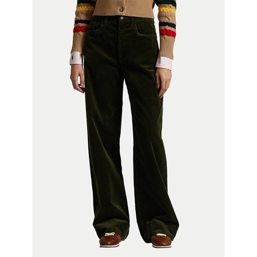 Polo Ralph Lauren Spodnie materiałowe 211A87463001 Zielony Wide Leg ze sklepu MODIVO w kategorii Spodnie damskie - zdjęcie 185797250
