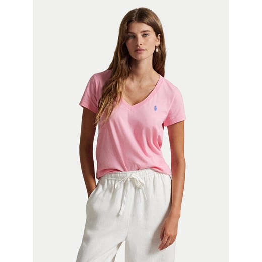 Polo Ralph Lauren T-Shirt 211902403010 Różowy Regular Fit ze sklepu MODIVO w kategorii Bluzki damskie - zdjęcie 185797254