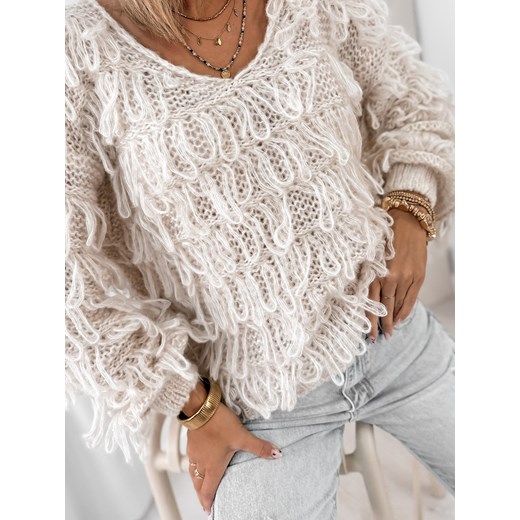 sweter felicite beżowy one size ONE SIZE UBRA