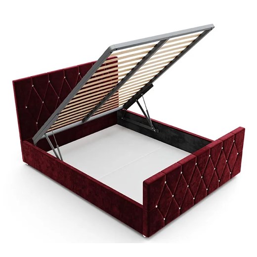 Łóżko tapicerowane welurem w kolorze brudnego różu - Diamare Elior Edinos.pl