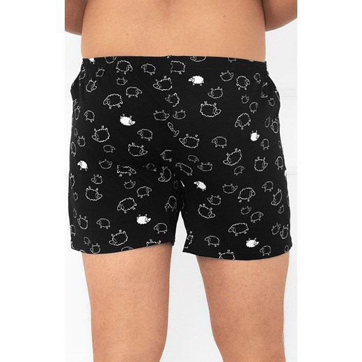 Bawełniane bokserki męskie Wito, Kolor czarny-wzór, Rozmiar M, Italian Fashion ze sklepu Intymna w kategorii Majtki męskie - zdjęcie 185799192