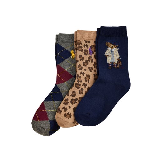 Zestaw 3 par wysokich skarpet dziecięcych Polo Ralph Lauren 447P03258001 Kolorowy ze sklepu eobuwie.pl w kategorii Skarpetki dziecięce - zdjęcie 185800542