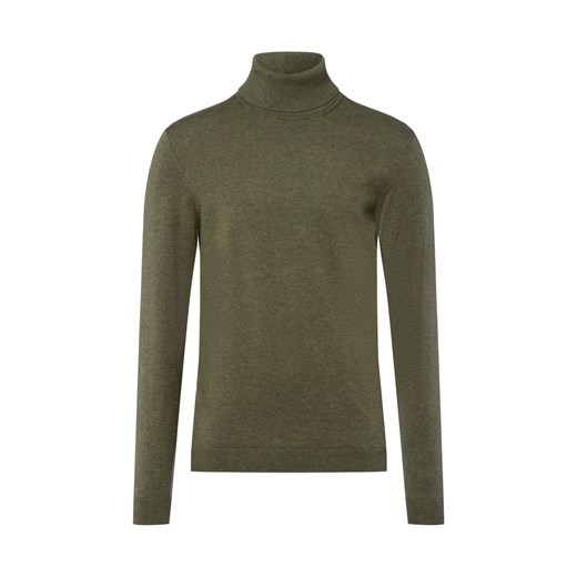 Finshley & Harding Sweter męski Mężczyźni Bawełna oliwkowy marmurkowy ze sklepu vangraaf w kategorii Swetry męskie - zdjęcie 185801230