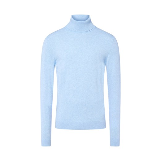 Finshley & Harding Sweter męski Mężczyźni Bawełna jasnoniebieski marmurkowy ze sklepu vangraaf w kategorii Swetry męskie - zdjęcie 185801231