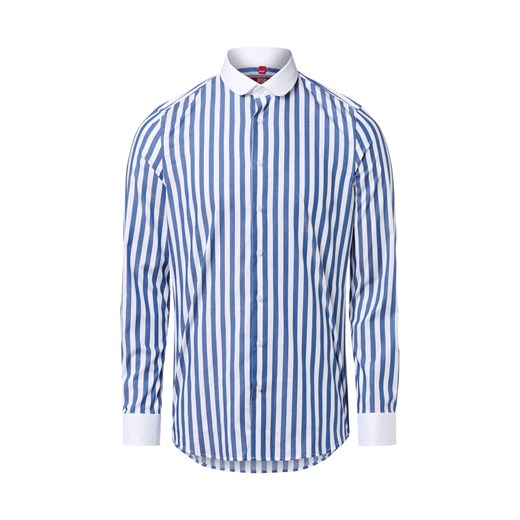 Finshley & Harding London Koszula męska Mężczyźni Slim Fit Bawełna granatowy w paski ze sklepu vangraaf w kategorii Koszule męskie - zdjęcie 185801250