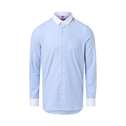 Finshley & Harding London Koszula męska Mężczyźni Slim Fit Bawełna jasnoniebieski marmurkowy ze sklepu vangraaf w kategorii Koszule męskie - zdjęcie 185801251