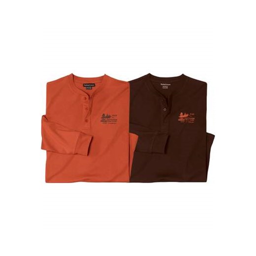 Zestaw 2 koszulek z dekoltem z guzikami ze sklepu Atlas For Men w kategorii T-shirty męskie - zdjęcie 185801923