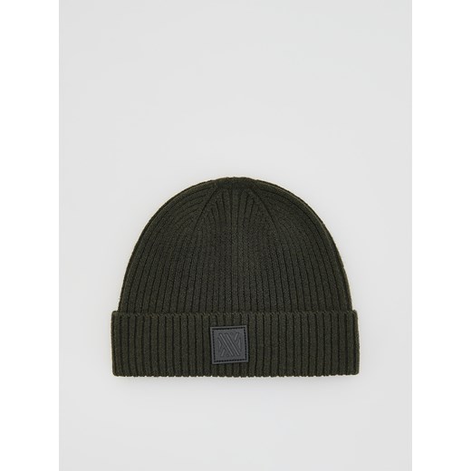 Reserved - Czapka beanie z naszywką - jasny zielony ze sklepu Reserved w kategorii Czapki zimowe męskie - zdjęcie 185801971