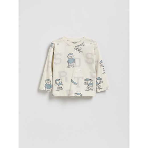 Reserved - Bawełniany longsleeve 2 pack - złamana biel Reserved 92 (1 Reserved