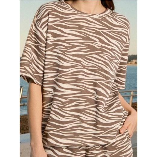 Sinsay - Bluza z krótkim rękawem w zeberkę - wielobarwny ze sklepu Sinsay w kategorii Bluzy damskie - zdjęcie 185804020