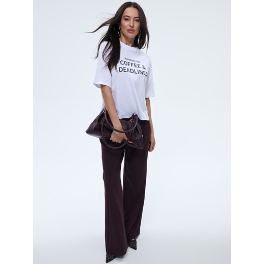 Mohito - Bawełniany t-shirt z nadrukiem - biały Mohito XXL Mohito