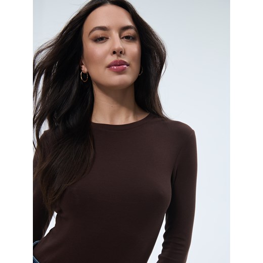 Mohito - Brązowa bluzka z dodatkiem wełny - brązowy Mohito XL Mohito