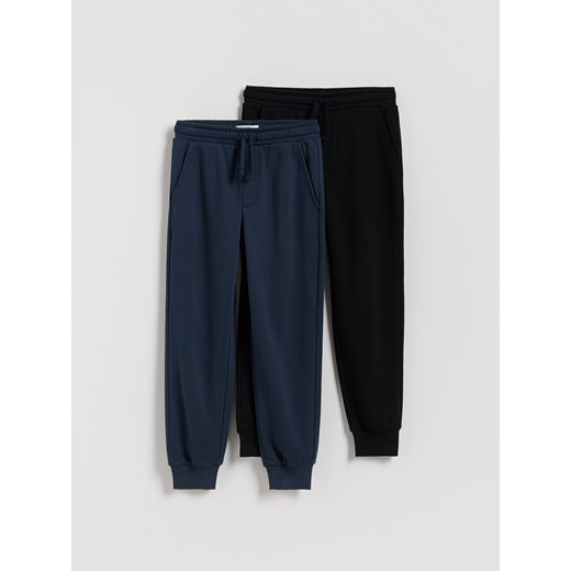 Reserved - Bawełniane spodnie jogger 2 pack - granatowy ze sklepu Reserved w kategorii Spodnie chłopięce - zdjęcie 185805081