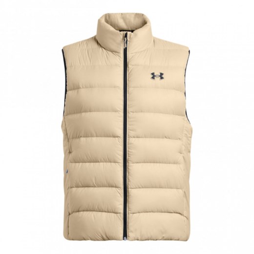 Męski bezrękawnik z puchem naturalnym Under Armour Legend Down Vest - beżowy ze sklepu Sportstylestory.com w kategorii Kamizelki męskie - zdjęcie 185805470