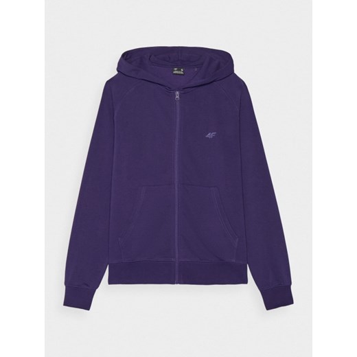 Damska bluza dresowa rozpinana z kapturem 4F 4FWMM00TSWSF1763 - granatowa ze sklepu Sportstylestory.com w kategorii Bluzy damskie - zdjęcie 185805492
