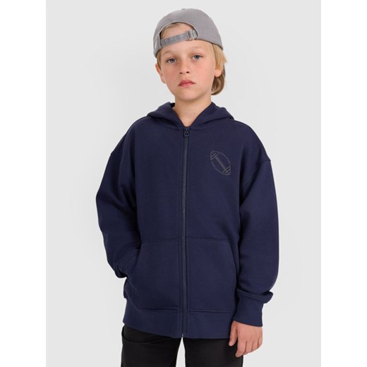 Chłopięca bluza rozpinana z kapturem 4F 4FJWAW25TSWSM2135 - granatowa ze sklepu Sportstylestory.com w kategorii Bluzy chłopięce - zdjęcie 185805704
